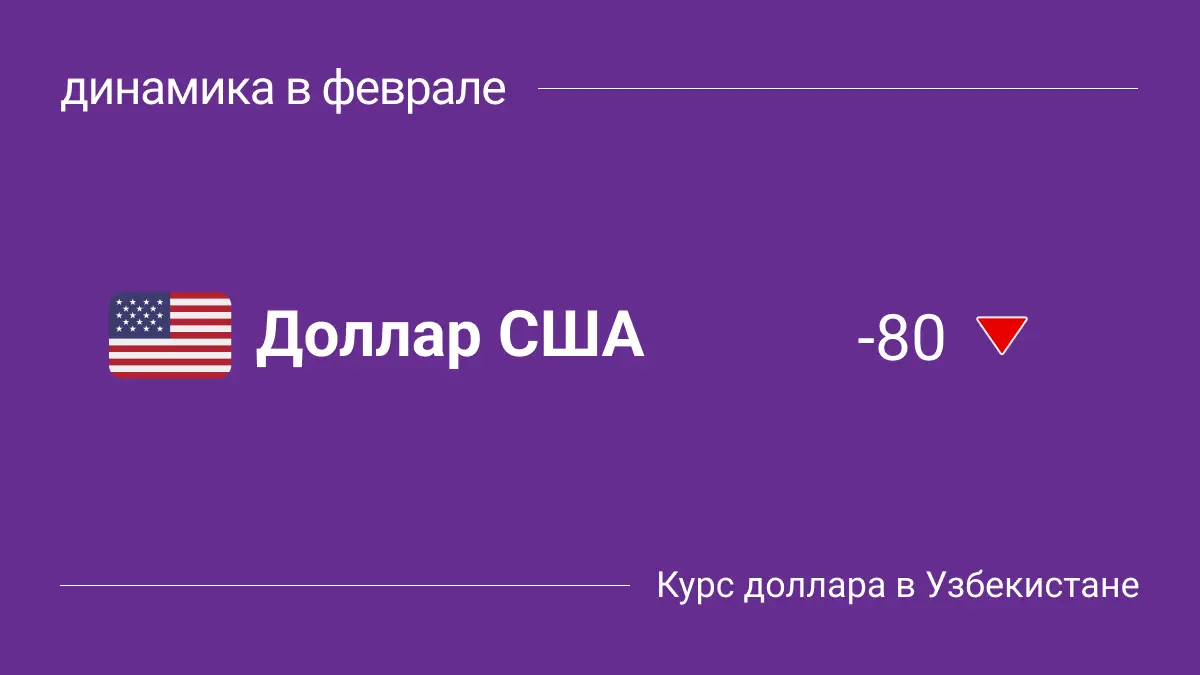 Курс доллара в Узбекистане: динамика и изменения в феврале 2025 года (1–28 февраля)