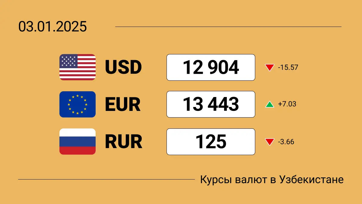 Курсы валют в Узбекистане на 3 января 2025: что будет с долларом в новом году?