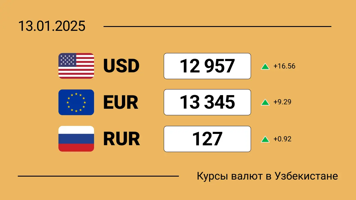 Курсы валют в Узбекистане на 13 января 2025: что будет с долларом на следующей неделе?